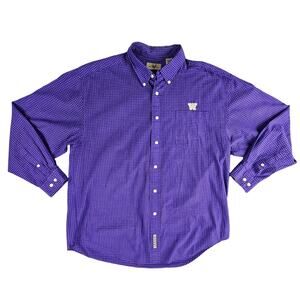 Mens Shirt Button Down Long Sleeve uDub University Washington Huskys Purple XL